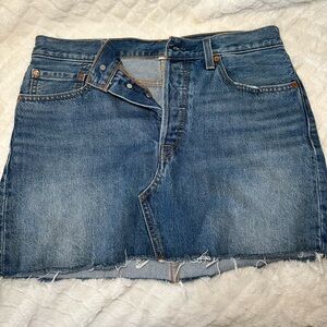 Levi’s Premium Deconstructed Denim Mini Skirt